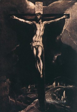 Christ sur la Croix 1585 religieuse espagnol El Greco Peinture à l'huile